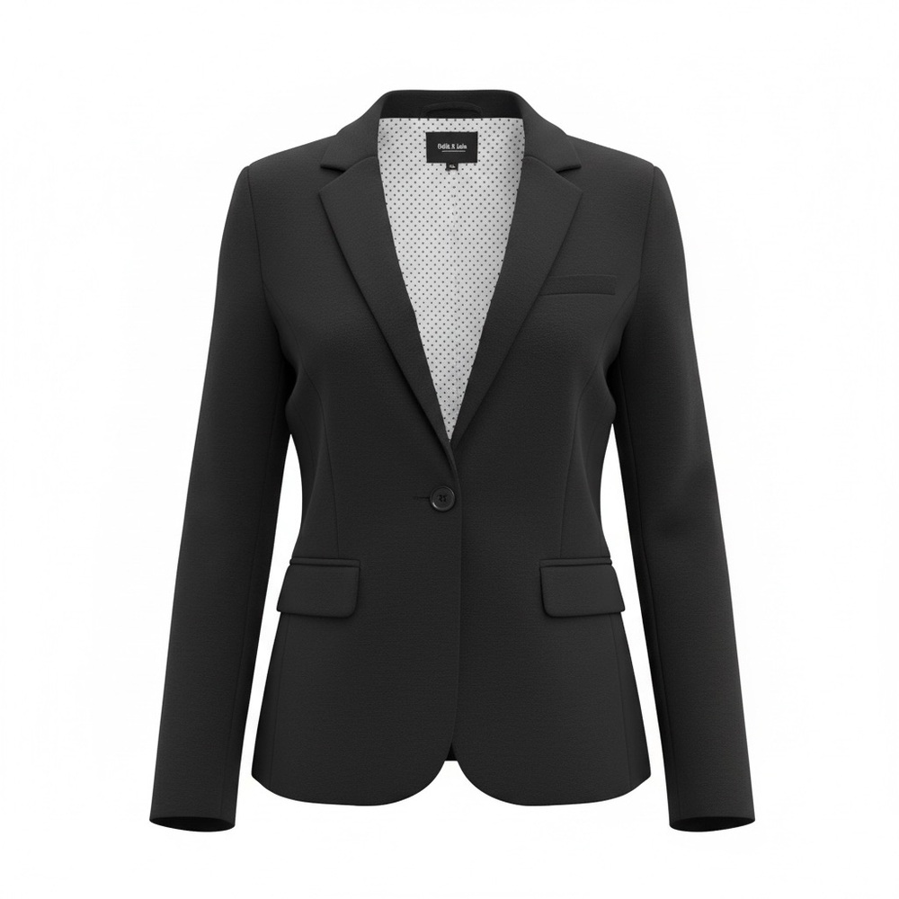 Ookie and Lala Soft Women's Black Blazer with Black/White Polka Dot lining- M